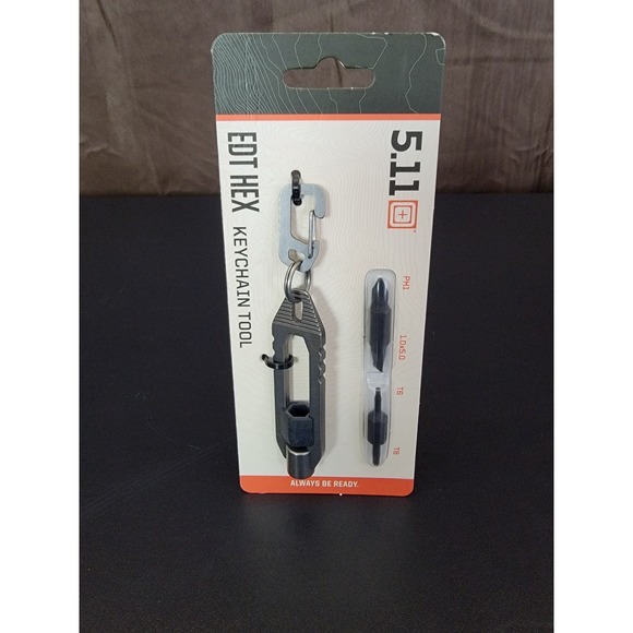 5.11 Tactical Other - 5.11 Tactical EDT Hex Keychain Tool 56672 Tumbled Steel Multi-Tool with Bits
